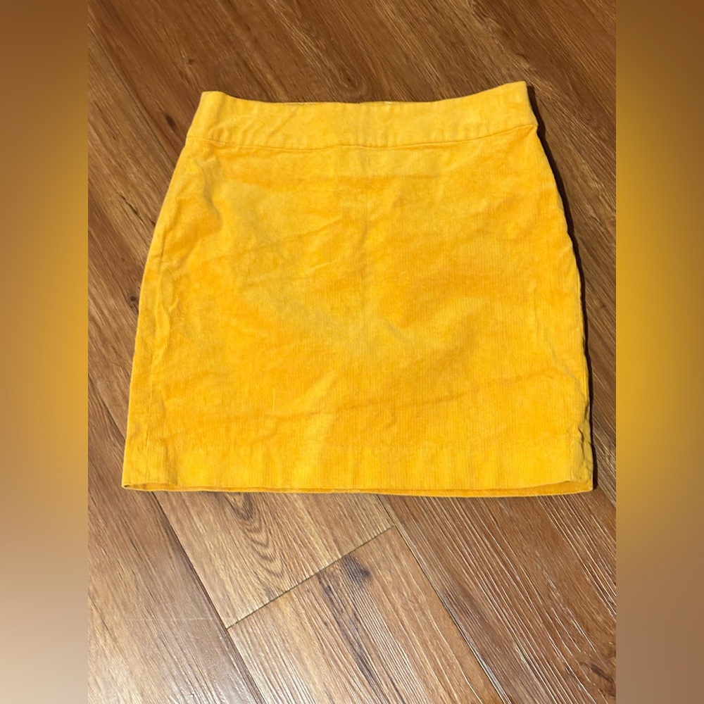Banana Republic Skirt Womens sz. 0 Corduroy Yellow A Line Stretch Zip
